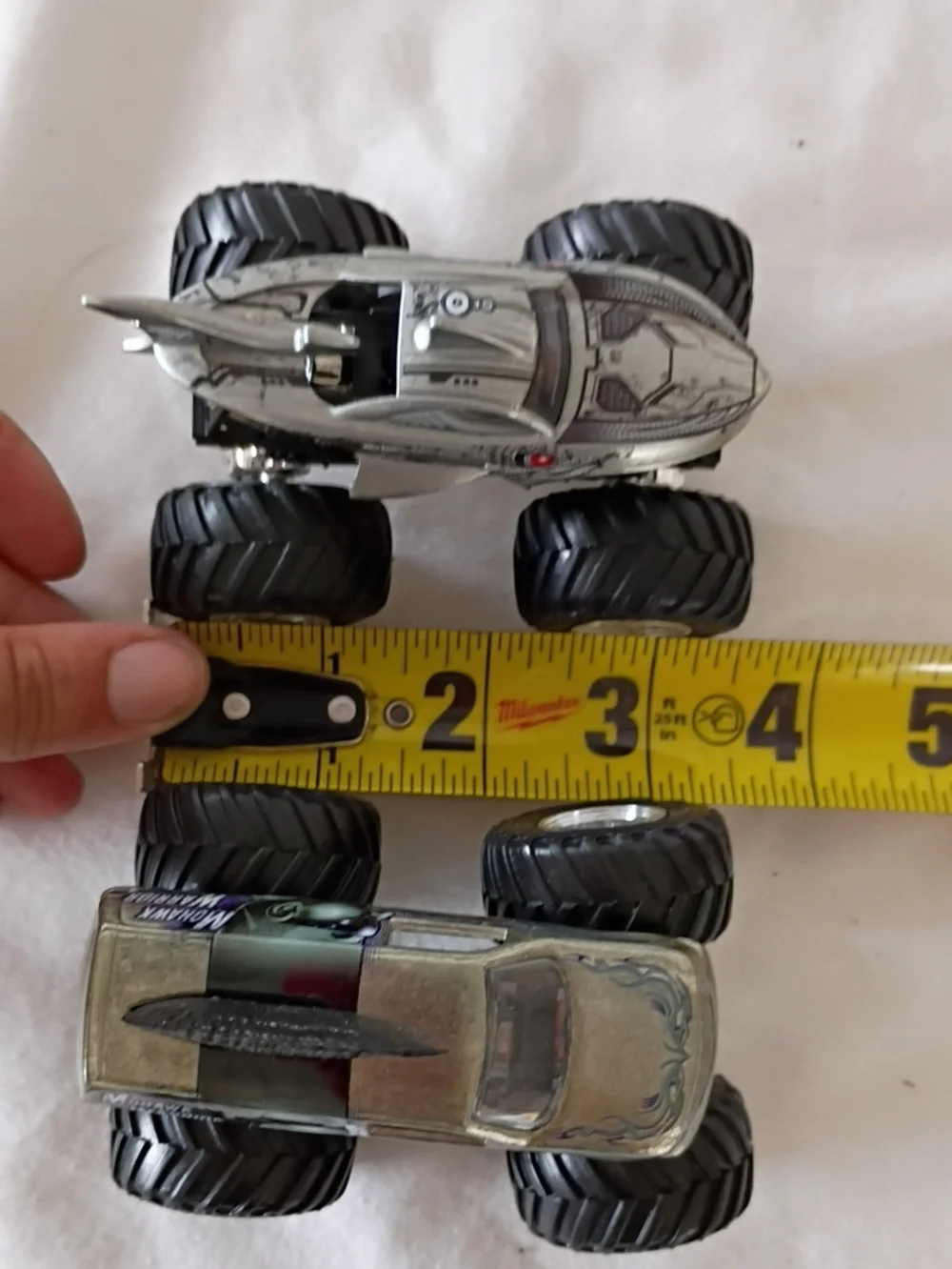 EUC Hot Wheels Monster Jam Mohawk Warrior And Cyborg Shark Trucks Pair Of 2
